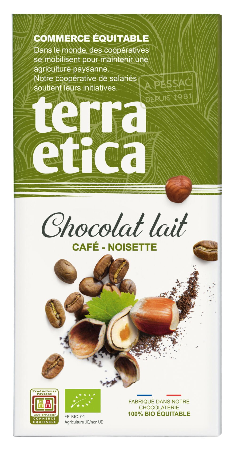 CHOCOLAT LAIT CAFÉ NOISETTE - PÉROU • Terra Etica Benelux