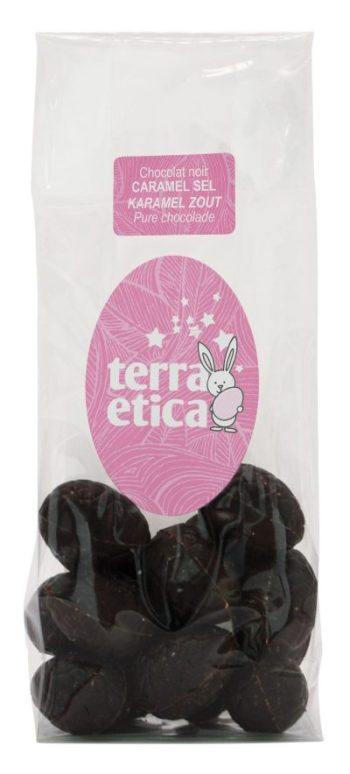 Oeufs en chocolat noir caramel pointe de sel