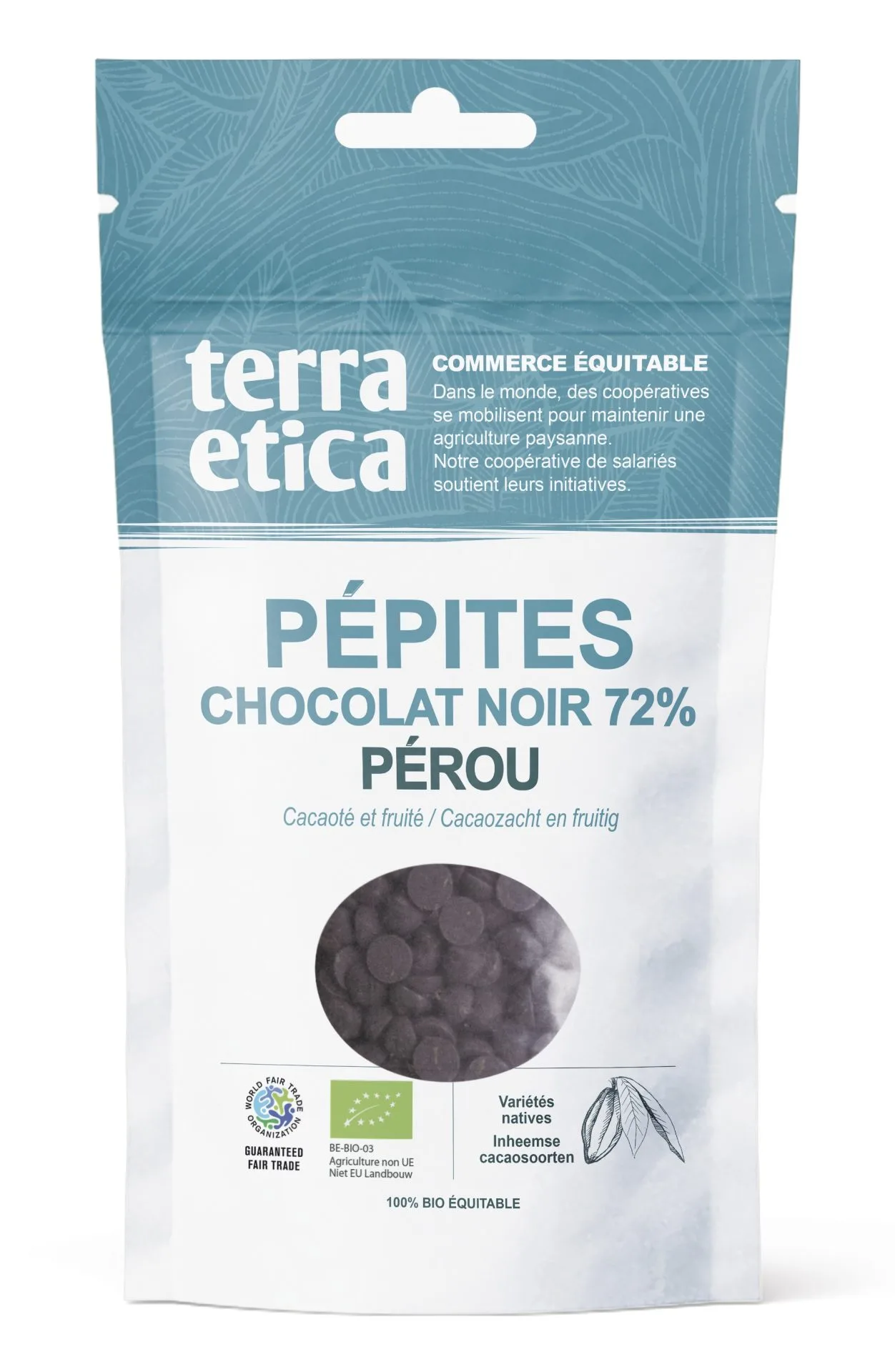Pépite de chocolat noir 72% Pérou